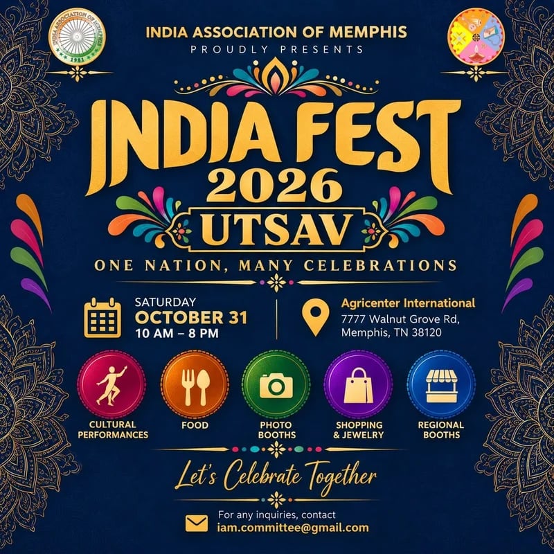 India Fest Memphis 2026 — Utsav: One Nation, Many Celebrations