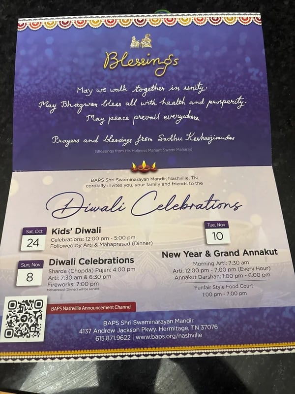 New Year and Grand Annakut - BAPS Nashville