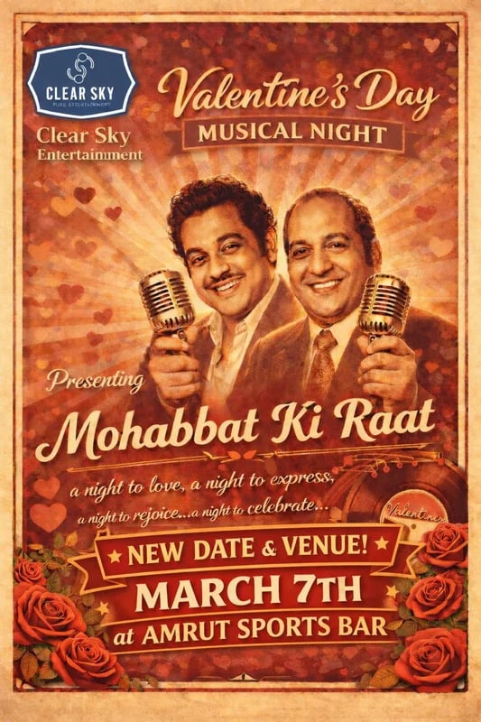 Mohabbat Ki Raat - Bollywood Retro concert with Live Musicians