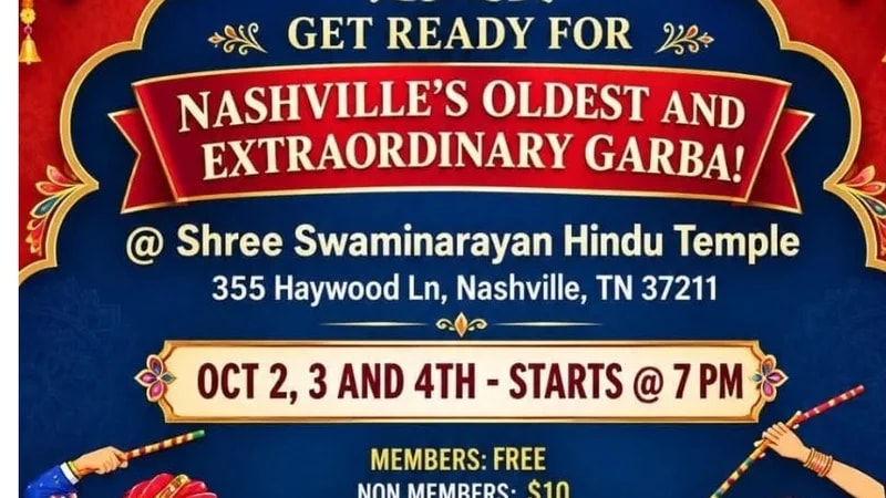 Nashville's Oldest and Extraordinary Garba (Night 1 of 3: Fri, Oct 2)